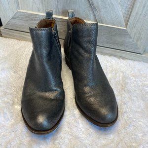 Lucky Brand Women's Basel Leather Metallic GOLD/BLACK Booties 6
